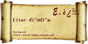 Elter Ádám névjegykártya