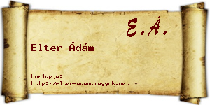 Elter Ádám névjegykártya